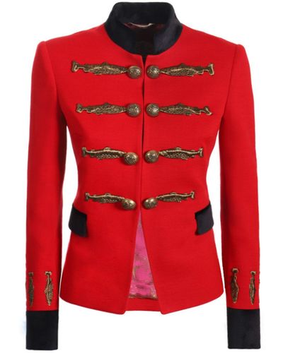 The Extreme Collection Embroide Premium Crepe Blazer Nuvola - Red