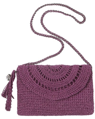SJW BAGS LONDON Grace Hand Crochet Bag In Purple