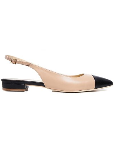 Ginissima Neutrals Nude Alice Slingback Flats - Natural