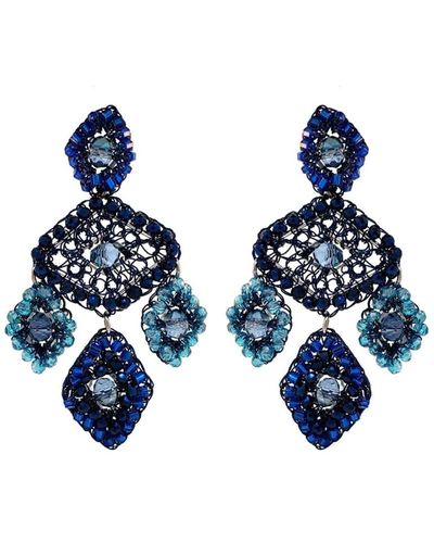 Lavish by Tricia Milaneze Blue Mix Kora Handmade Earrings