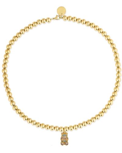 ELJAE Ours Rainbow Bear Bead Necklace - Metallic