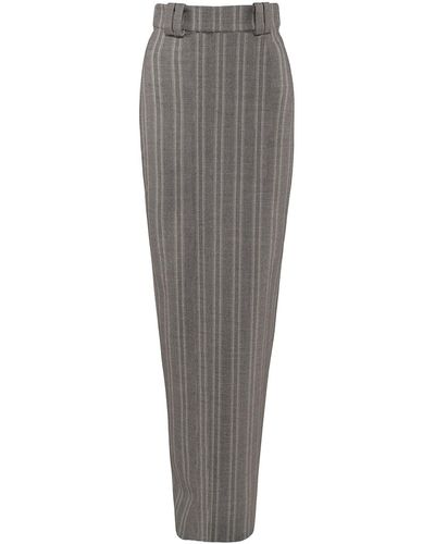 Vestiaire d'un Oiseau Libre Stripes Wool Skirt - Gray