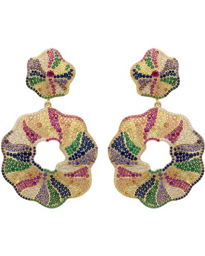 LÁTELITA London Esmeralda Multi-coloured Statement Drop Earrings - Metallic