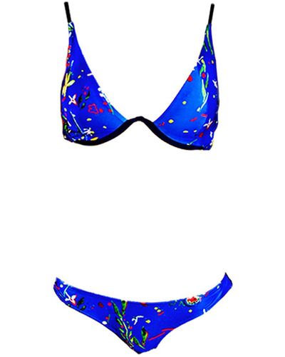 Aulala Paris Aulala X Lola Art Bikini - Blue