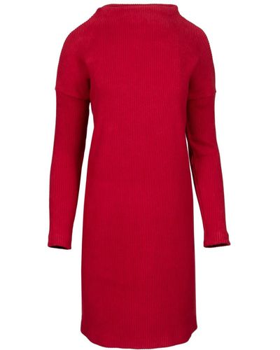 Oh!Zuza Casual Ribbed Mini Dress - Red
