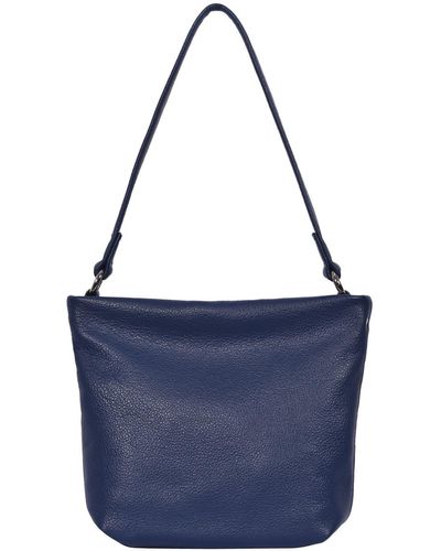 Owen Barry Leather Shoulder Bag Union Cookie - Blue