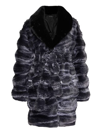 James Lakeland Faux Chinchilla Belted Coat - Black