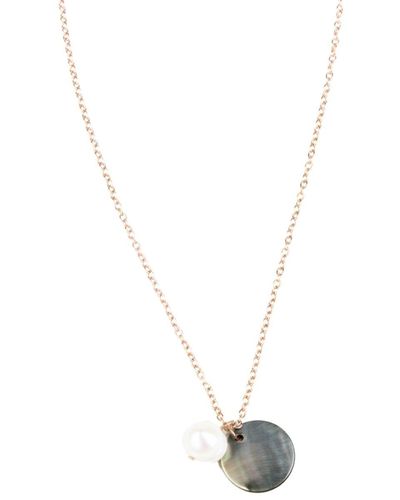 LIKHÂ Black Disc And Pearl Mother-of-pearl Necklace - Metallic