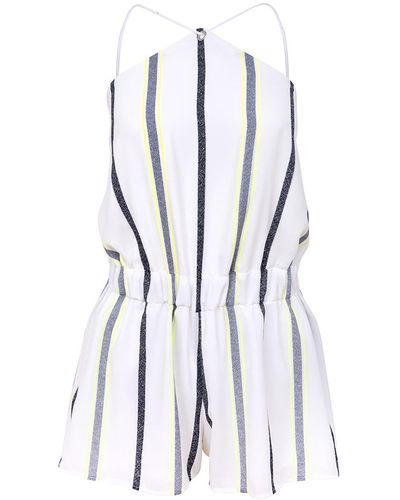 blonde gone rogue Dreamy Playsuit In White Stripe