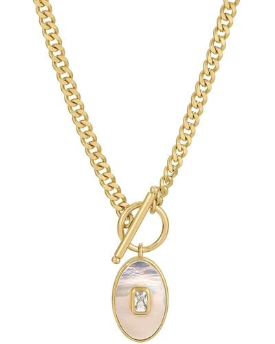 Leeada Jewelry Juno Pendant Necklace Mother Of Pearl - Metallic