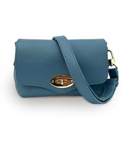 Apatchy London The Maddie Denim Leather Bag - Blue