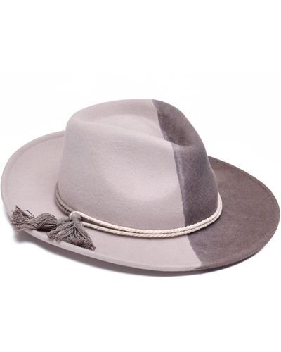 Justine Hats Fashionable Fedora Felt Hat With Tassels - Grey