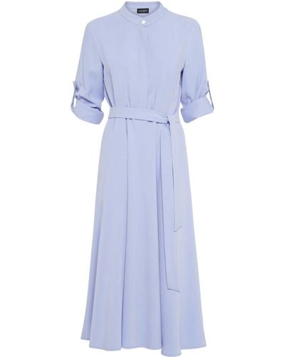 James Lakeland Roll Sleeve Midi Dress Lilac - Blue