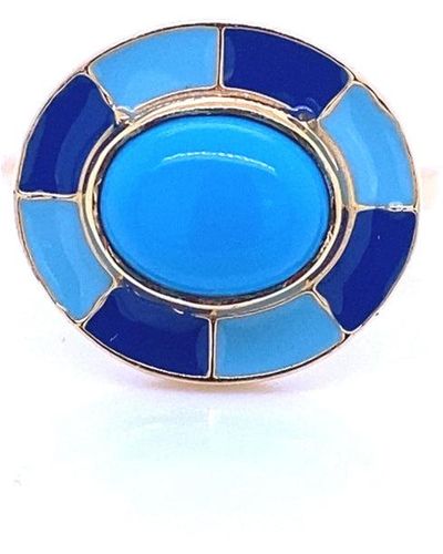 GEM BAZAAR Carnival Ring In Turquoise - Blue