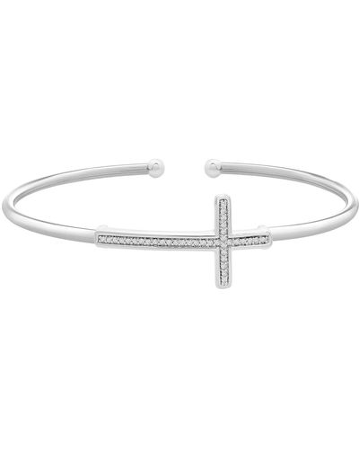 Miki & Jane Bruna Diamond Cross Bangle Bracelet - Metallic