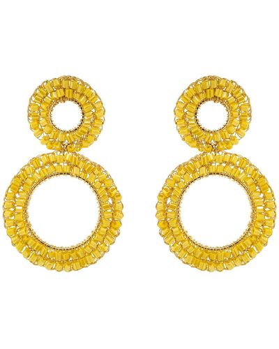Lavish by Tricia Milaneze Summer Yellow & Gold Nyx Handmade Earrings - Metallic
