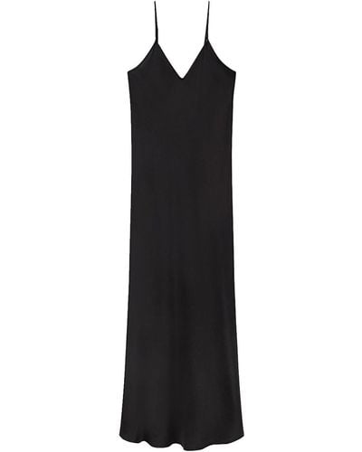 SILK LAUNDRY 90's Silk Slip Dress - Black