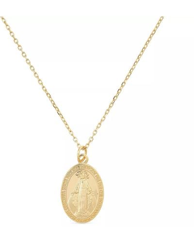 Elk & Bloom Dainty Virgin Mary Miraculous Medal Choker Necklace - Metallic