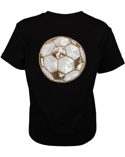 Laines London Embellished Football T-shirt - Black