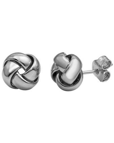 Cosanuova Sterling Silver Love Knott Earrings - Metallic