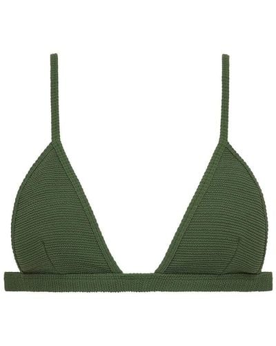 Montce Olive Micro Scrunch Hunter Triangle Bikini Top - Green