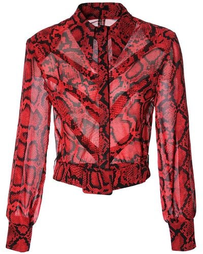 AGGI Harriet Chilli Pepper Blouse With Animal Pattern - Red