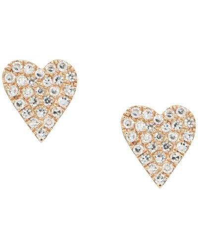 KAMARIA 14k & Diamond Heart Earrings - Metallic