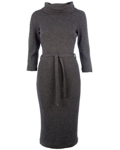Conquista Knit Fitted Dress - Black