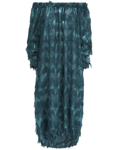 Julia Allert Loose Fit Midi Dress Dark Emerald - Blue