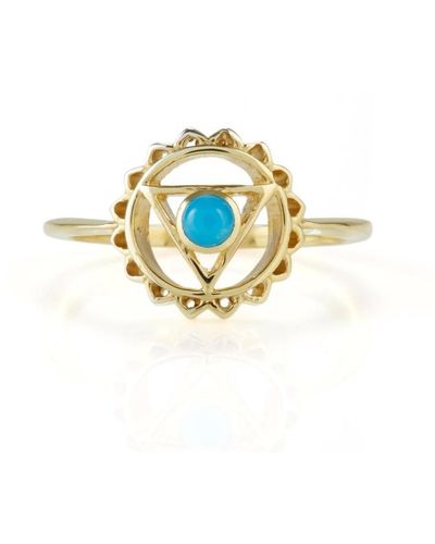 Charlotte's Web Jewellery Throat Chakra Vermeil Ring - Metallic