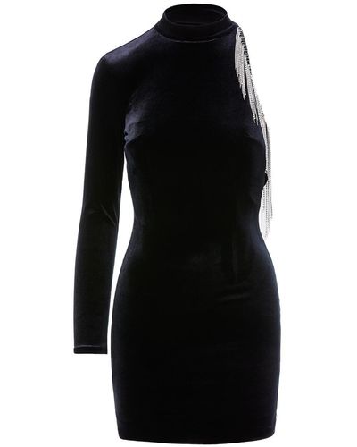 Nissa Embellished Velvet Dress - Black