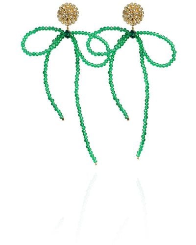 Saule Label Lucia Earrings In Verdant Luster - Green