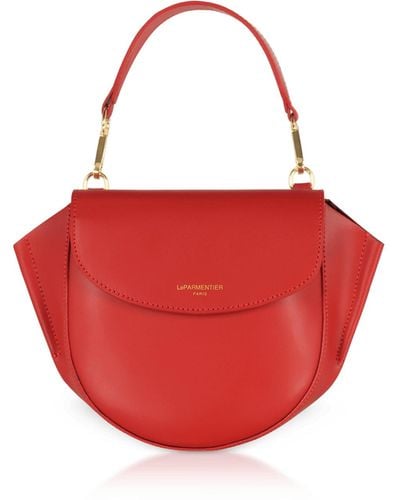 Le Parmentier Astorya Leather Mini Bag W/shoulder Strap - Red