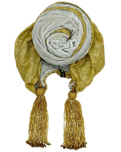 Julia Clancey Edith Glitz Luxe Reversible Turban - Yellow
