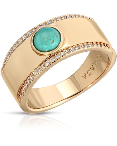 Leeada Jewelry Fortuna Cigar Ring Turquoise - Metallic