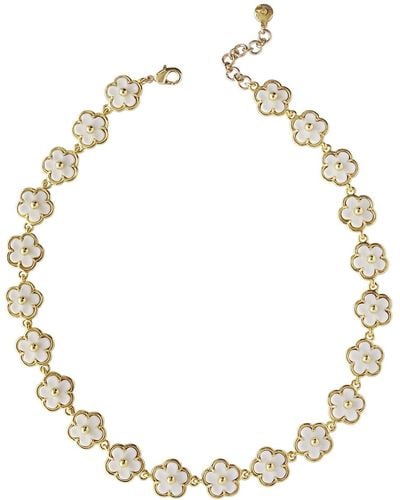 POPORCELAIN Porcelain Daisy Cluster Necklace - Metallic