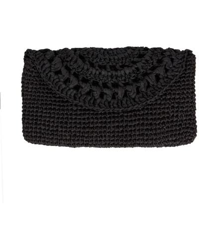 N'Onat Cunda Crochet Clutch Bag In - Black