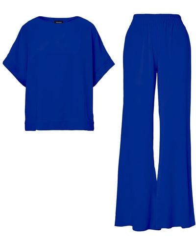 BLUZAT Electric Set With Blouse And Flared Trousers - Blue