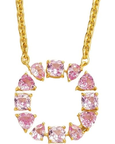 Juvetti Glorie Necklace In Pink Sapphire Set In Gold