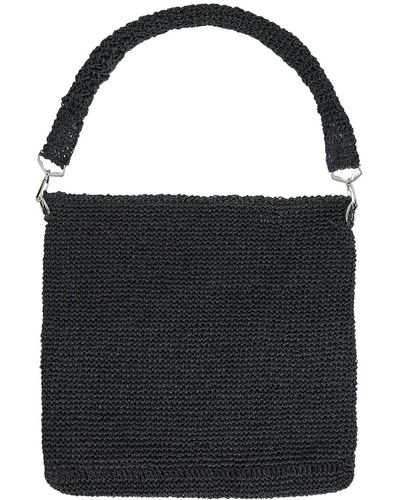 N'Onat Leros H& Crochet Tote In - Black