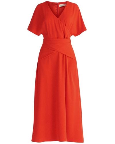Paisie Bell Sleeve Maxi Dress - Red