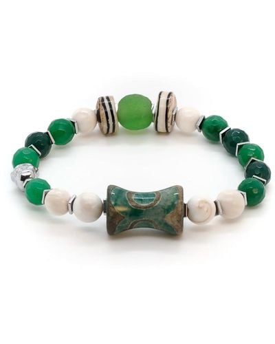 Ebru Jewelry Nepal Beads Buddha Beaded Bracelet - Green
