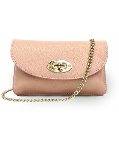 Apatchy London The Mila Rose Pink Leather Phone Bag