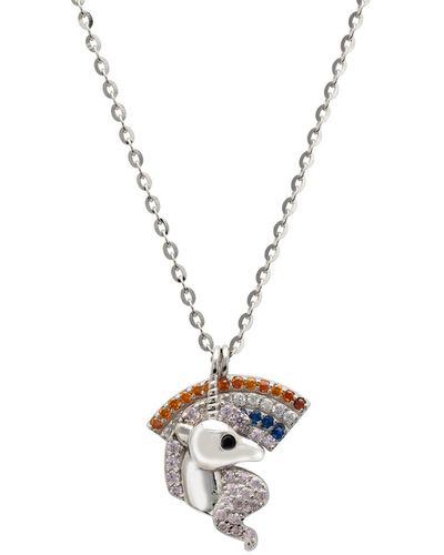 LÁTELITA London Unicorn And Rainbow Necklace Silver - Metallic