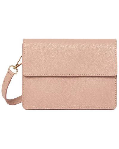 Betsy & Floss Anzio Clutch Bag With Leather Strap In Blush - Pink