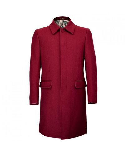 DAVID WEJ Single Breasted Overcoat - Red