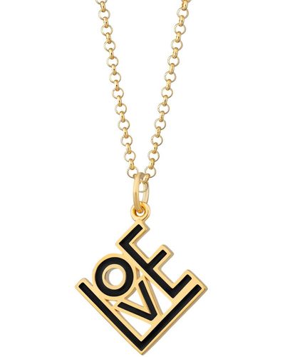 Lily Charmed Gold Plated Love Necklace - Metallic