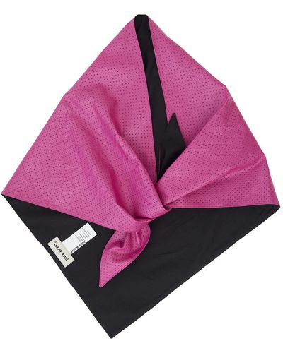 Julia Allert Perforated Faux Leather Shawl Scarf Pink - Purple