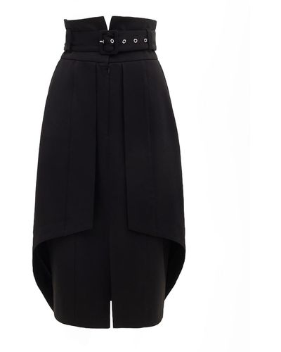 Julia Allert Designer Double Midi Skirt - Black