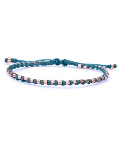 Harbour UK Bracelets Handmade Solid Copper And Aqua Eco Cord S Bracelet - Blue